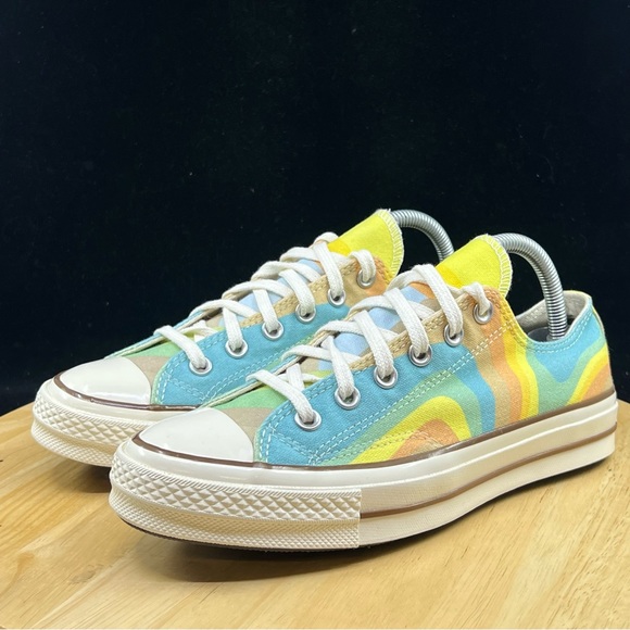 Converse All Star Rainbow Glitter Lo-Pro Lace-Up Sneakers Women's Size 8 - Picture 7 of 10